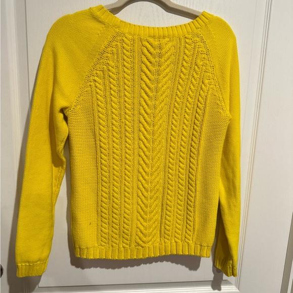 J. Crew Bright Yellow Cable Knit Sweater - Picture 3 of 5